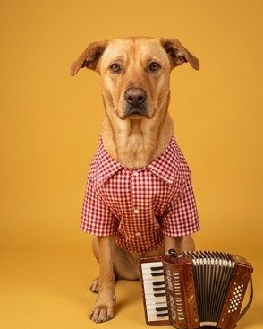 Manny the Mutt. Dog, Musical Instrument