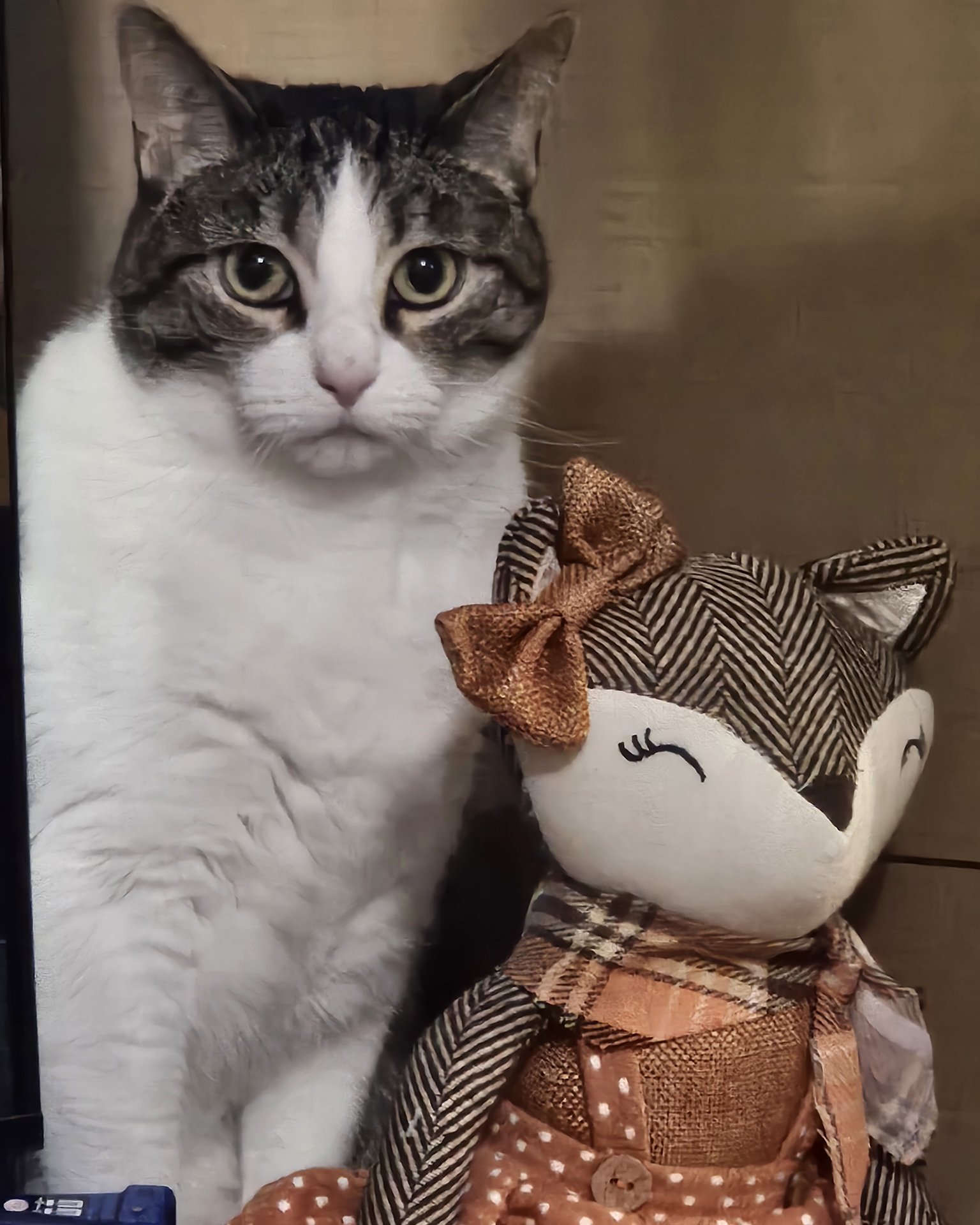 Miss Bit the brown tabby. Cat, Toy