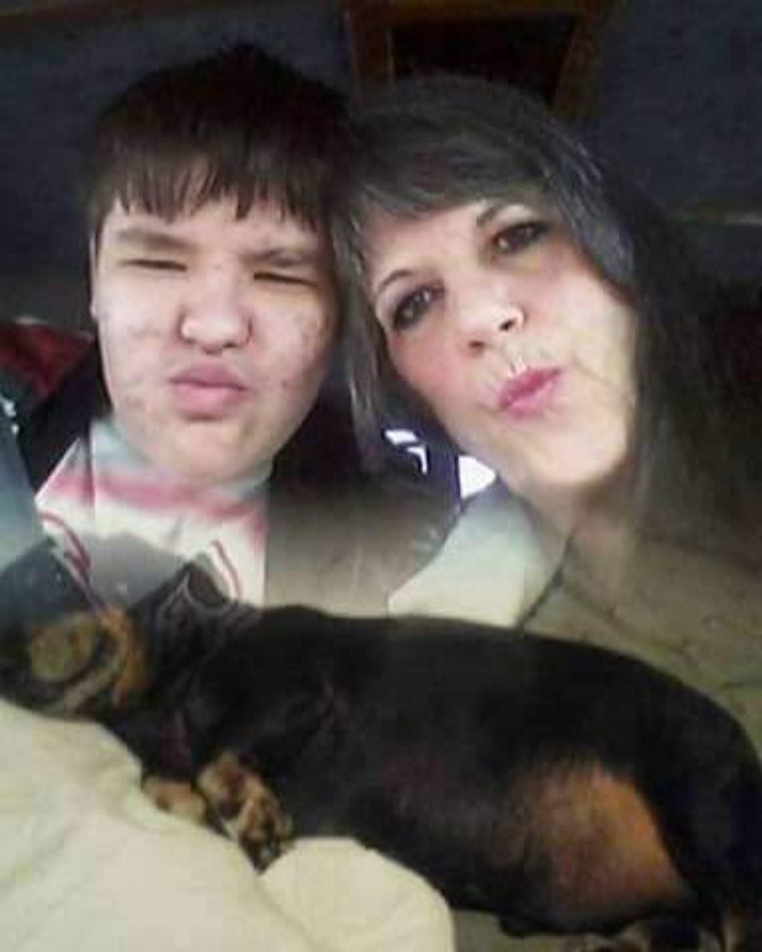 Me Rip Grandma and Skooter. Person, Selfie, Adult, Female, Woman, Dog