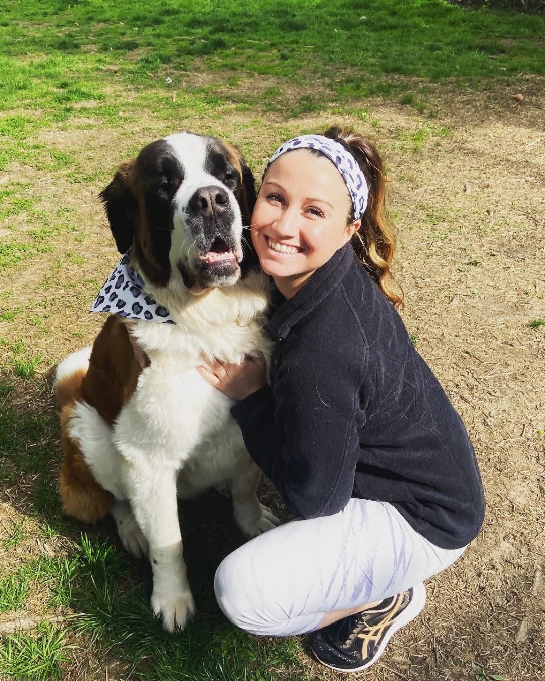 Nova the St Bernard. Grass, Plant, Person, Child, Female, Girl