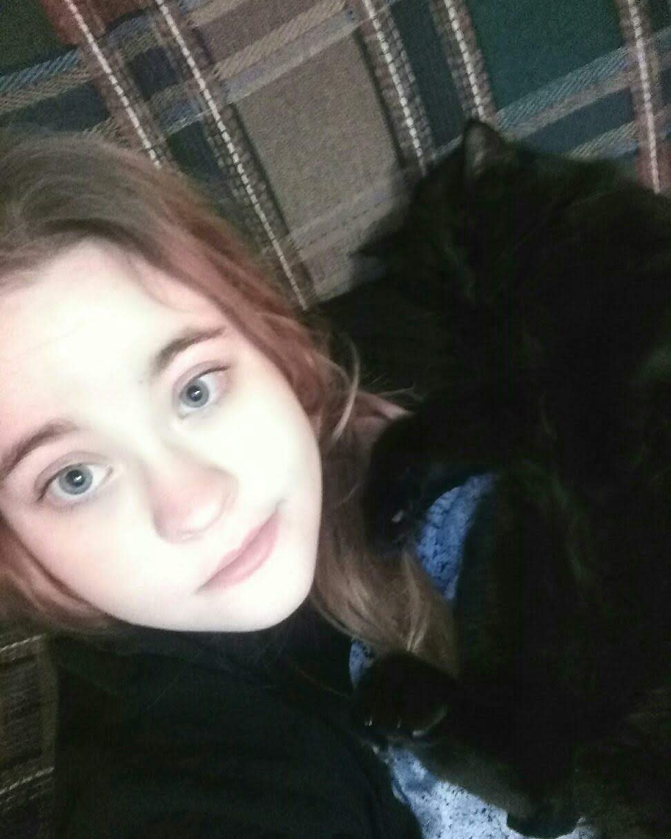 Sylvester the Unsure. Person, Selfie, Dog, Puppy, Cat